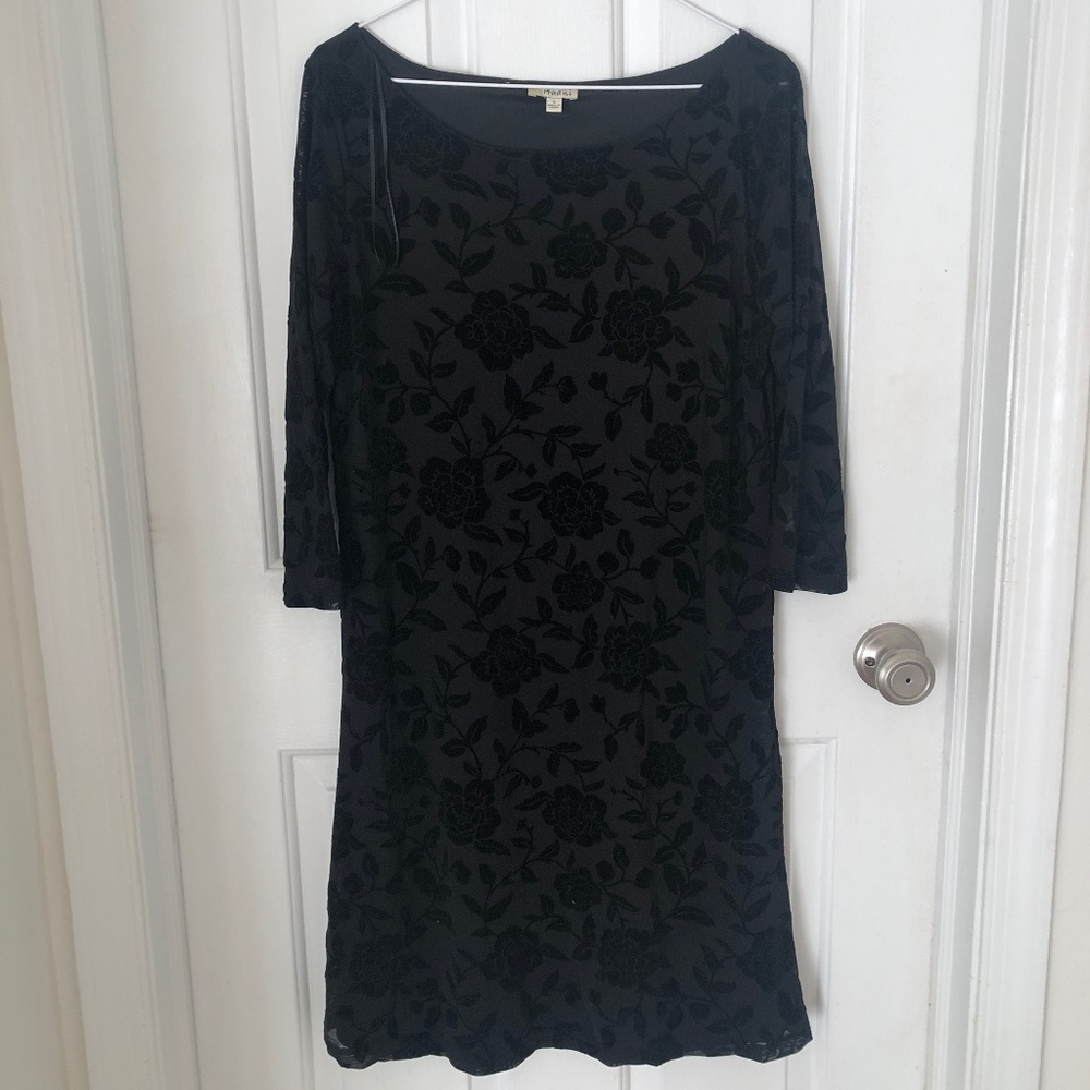 Dress velvet flowers /sheer lined